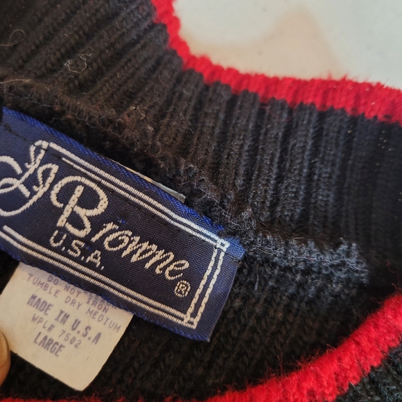 Vintage JJ Browne Christmas Holiday Black Gold Sweater Teddy Bears Size Large - Picture 13 of 13